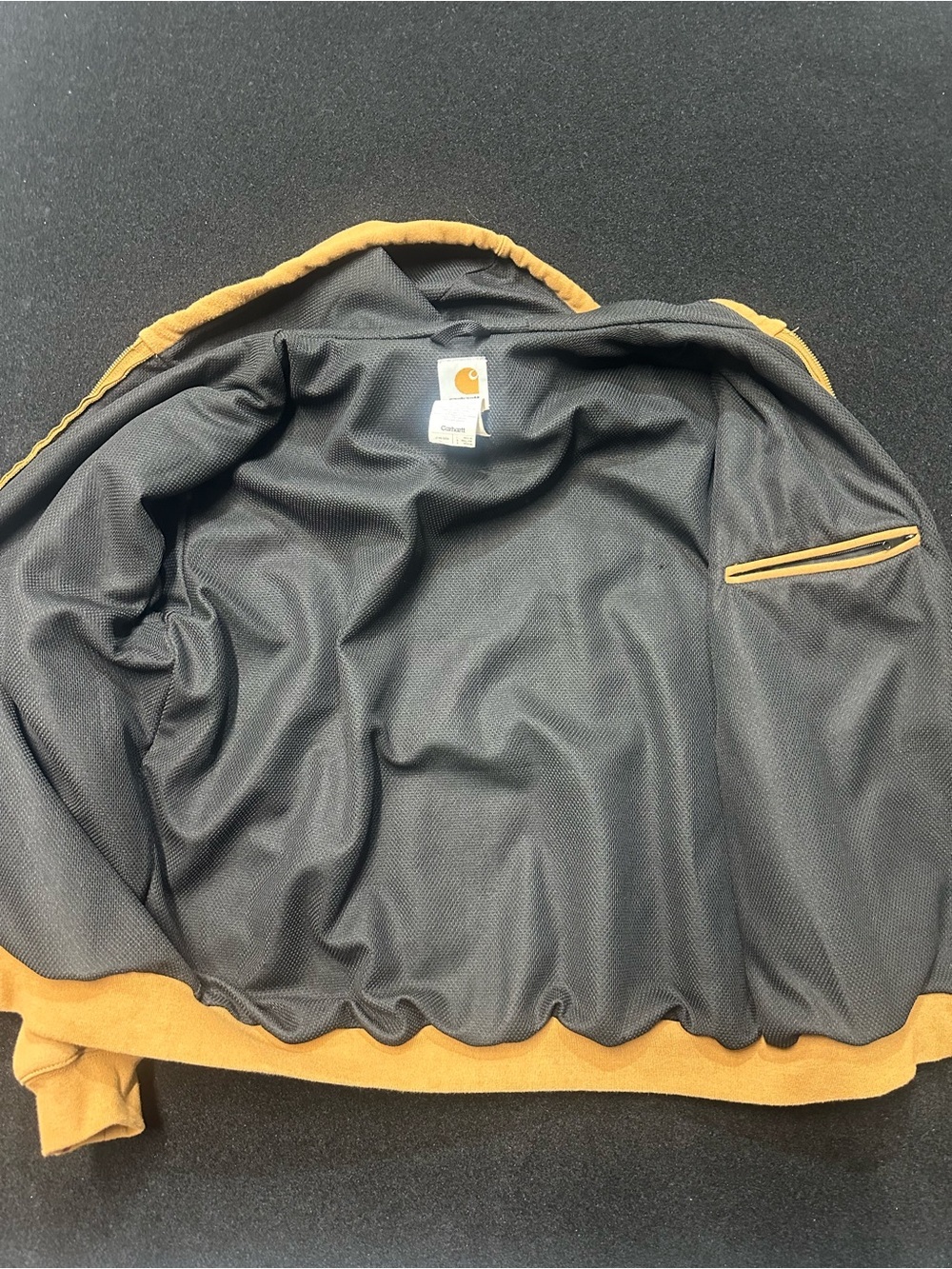 Vintage Carhartt Tan Full-Zip Hooded Work Hoodie - Picture 6 of 9